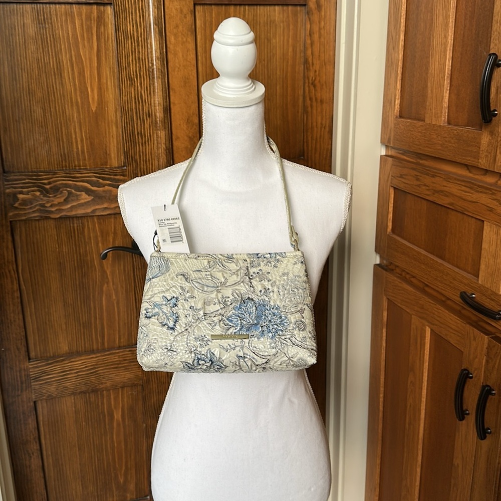 Brahmin Blue Jay Melbourne Lorelei, Blue and Cream Floral Bag - Picture 3 of 13